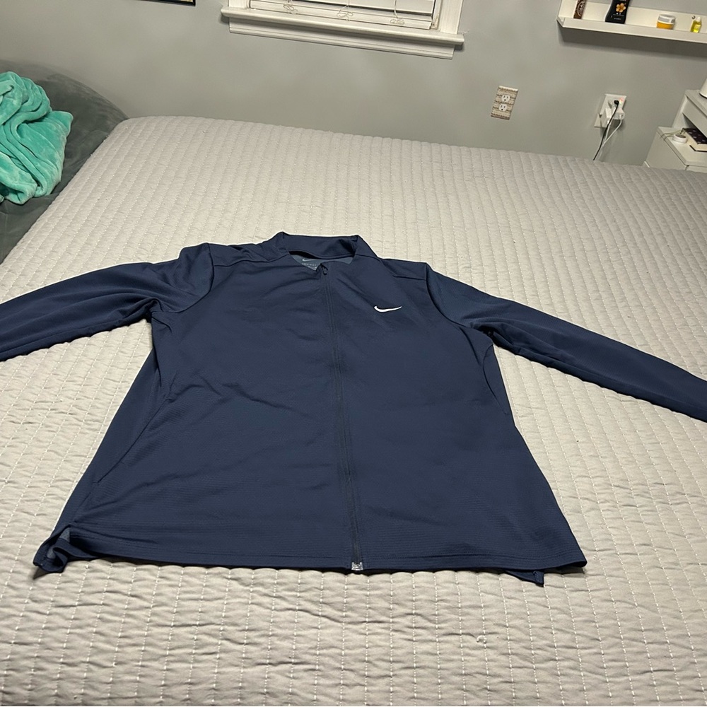 Nike Navy and White Zip Athletic Jacket